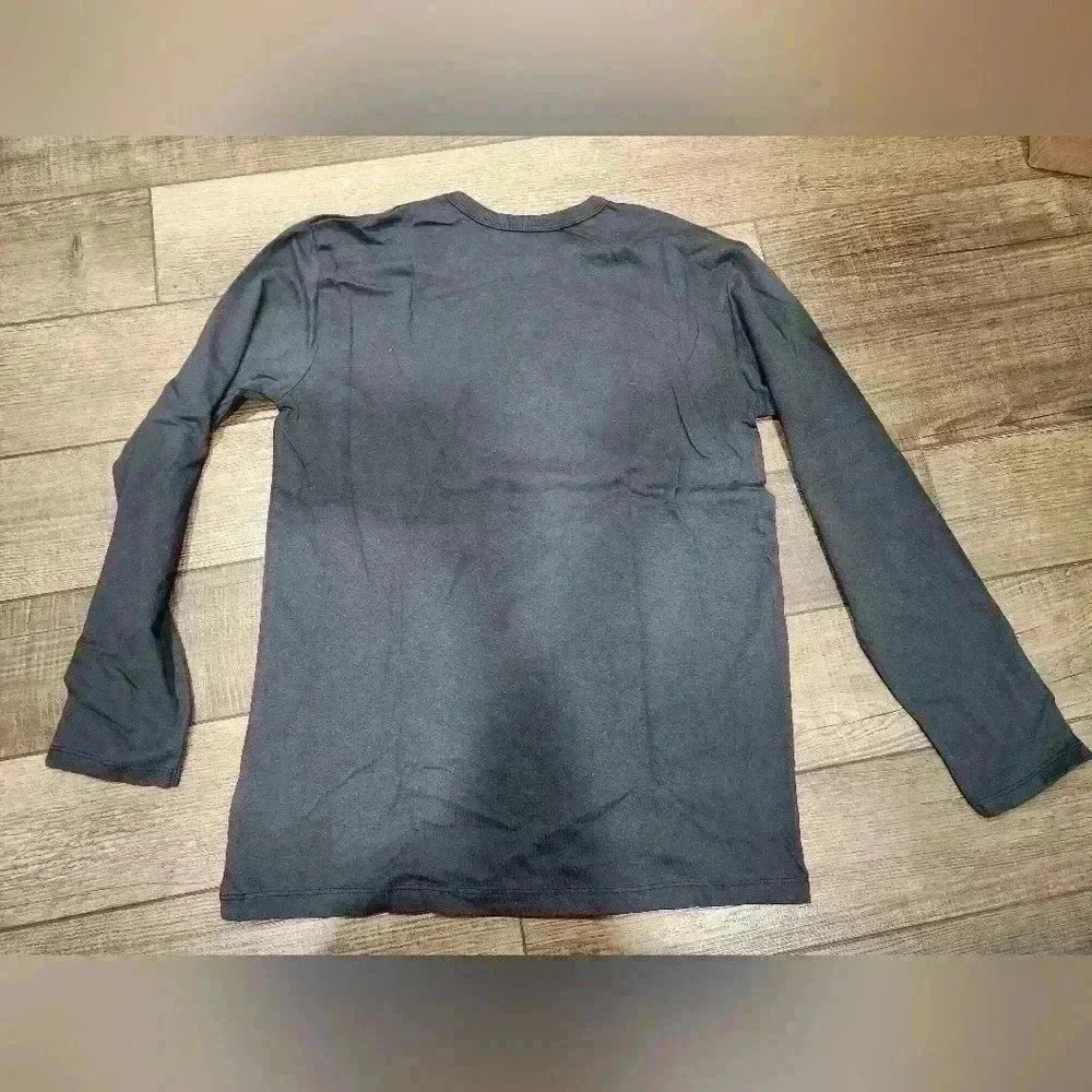 Children's Place Boys XL 14 Long Sleeve Tee Dark Grey Green Dinosaur